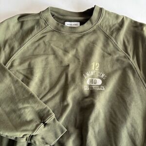 Anine Bing Women's Medium Olive Green Crewneck Sweatshirt LA 2012 Organic Cotton
